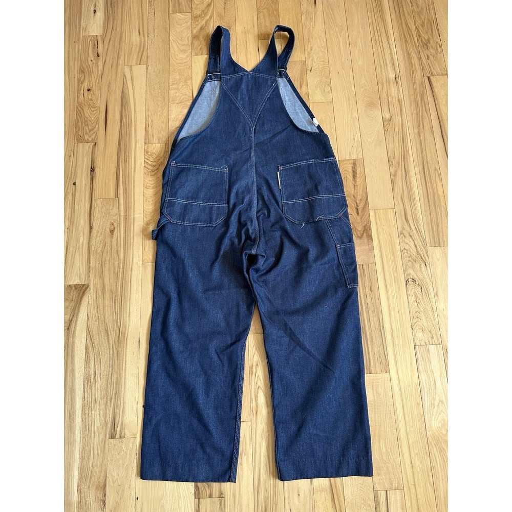 VTG Montgomery Ward Bib Overalls Sanforized Denim Mens 42x32 Union Made In USA - Picture 9 of 10